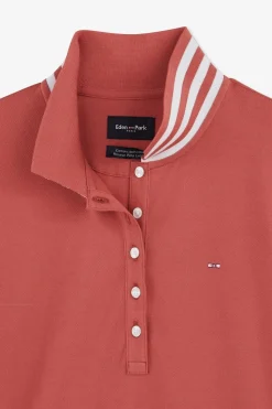 Polo Brique Manches Courtes En Coton Pima