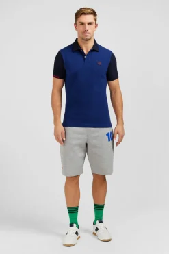Polo Colorblock Bleu A Manches Courtes