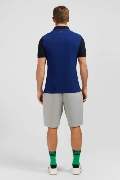 Polo Colorblock Bleu A Manches Courtes
