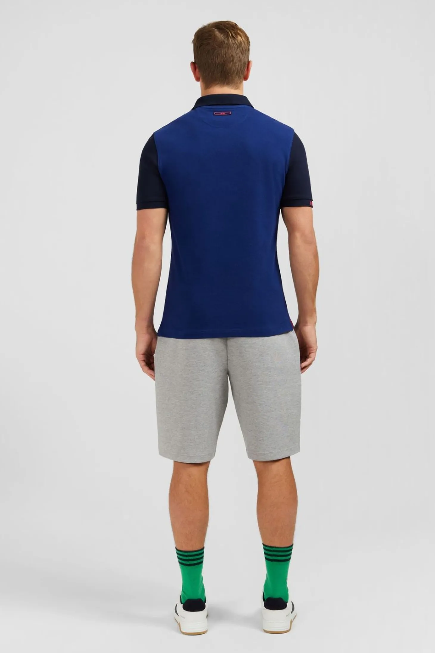 Polo Colorblock Bleu A Manches Courtes