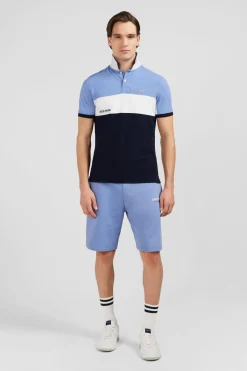 Polo Colorblock Bleu A Manches Courtes