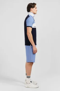Polo Colorblock Bleu A Manches Courtes