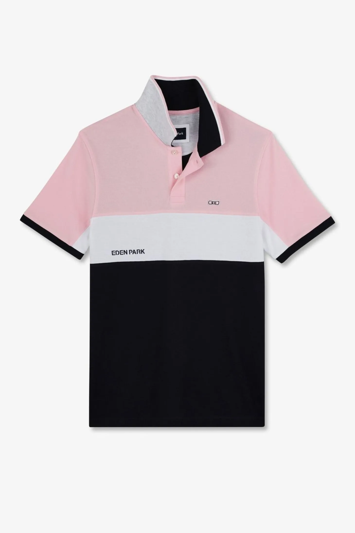Polo Colorblock Rose A Manches Courtes