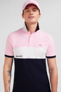 Polo Colorblock Rose A Manches Courtes