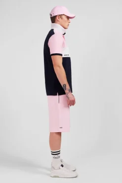 Polo Colorblock Rose A Manches Courtes