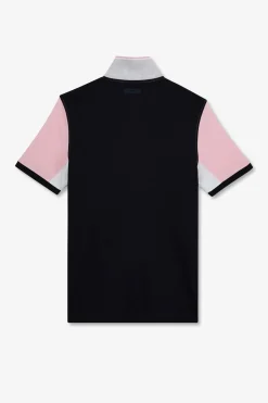 Polo Colorblock Rose A Manches Courtes