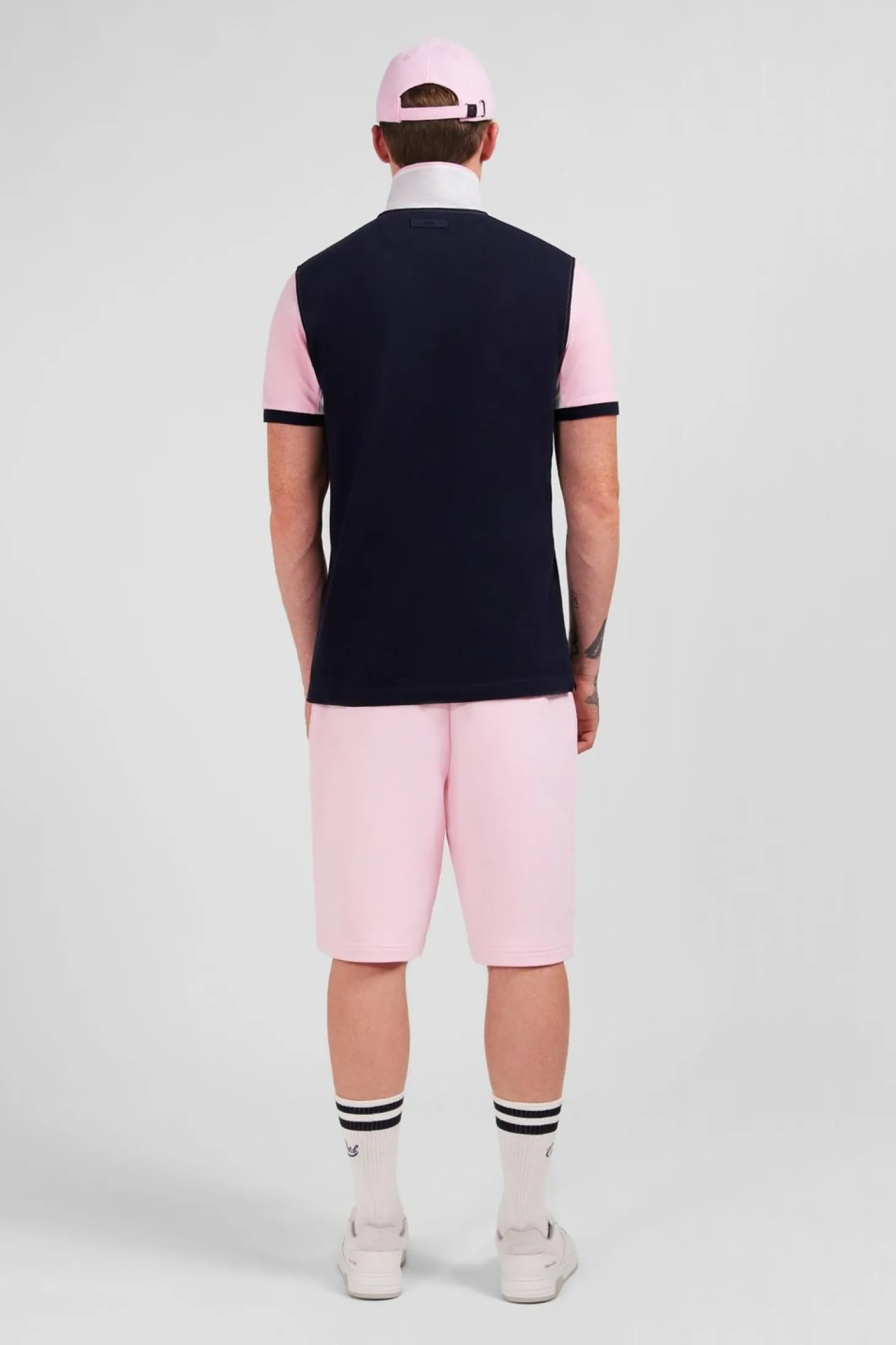 Polo Colorblock Rose A Manches Courtes