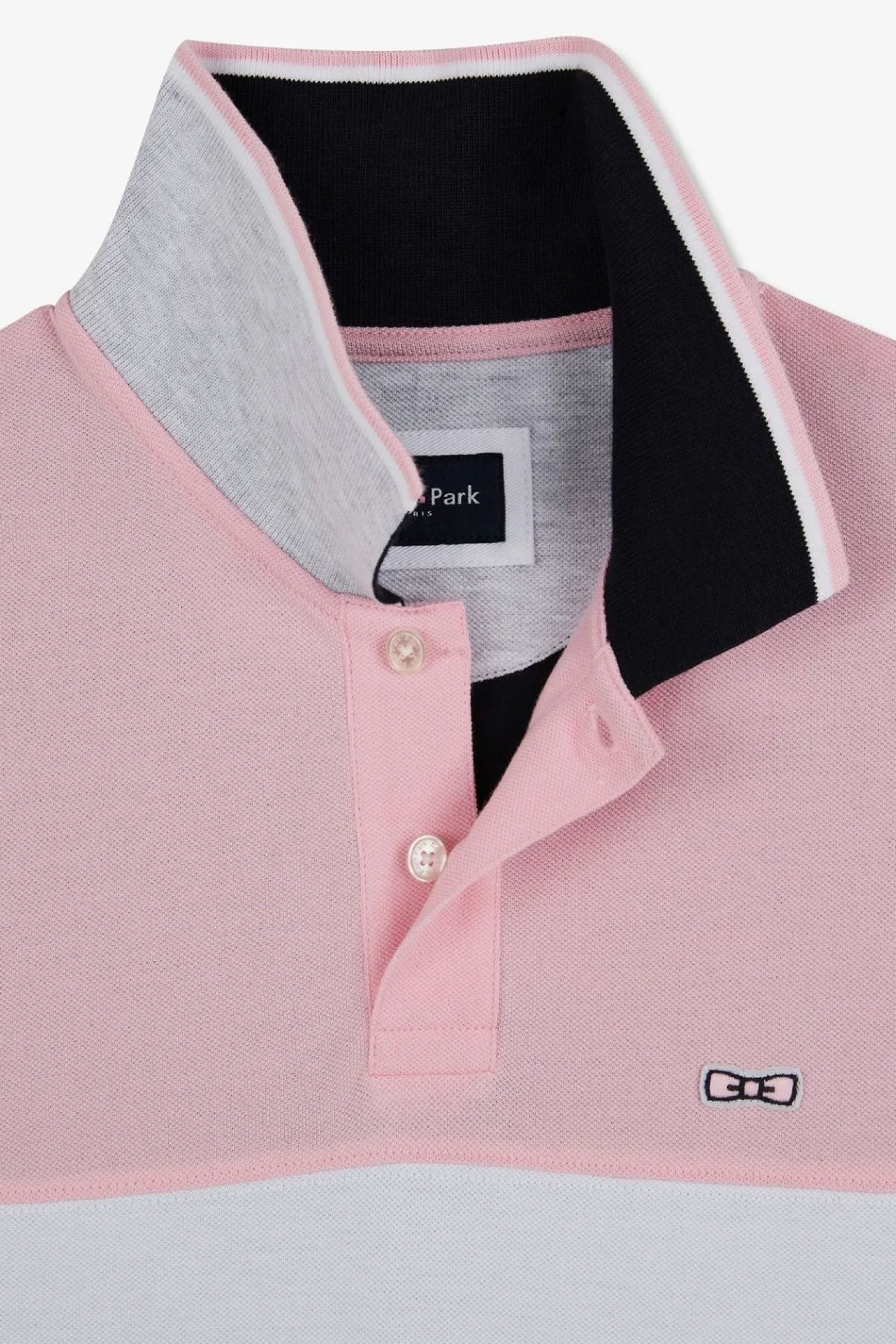 Polo Colorblock Rose A Manches Courtes