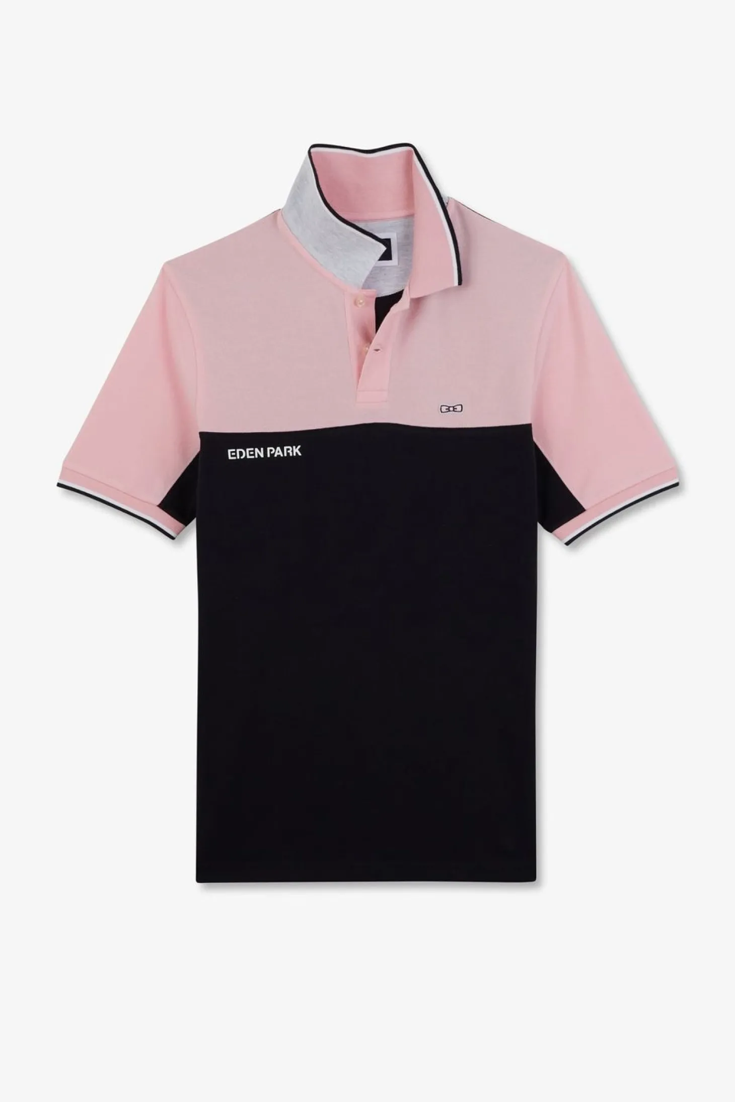Polo Colorblock Rose A Manches Courtes