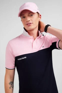 Polo Colorblock Rose A Manches Courtes