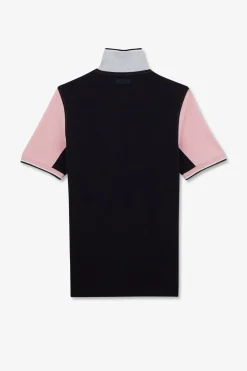 Polo Colorblock Rose A Manches Courtes