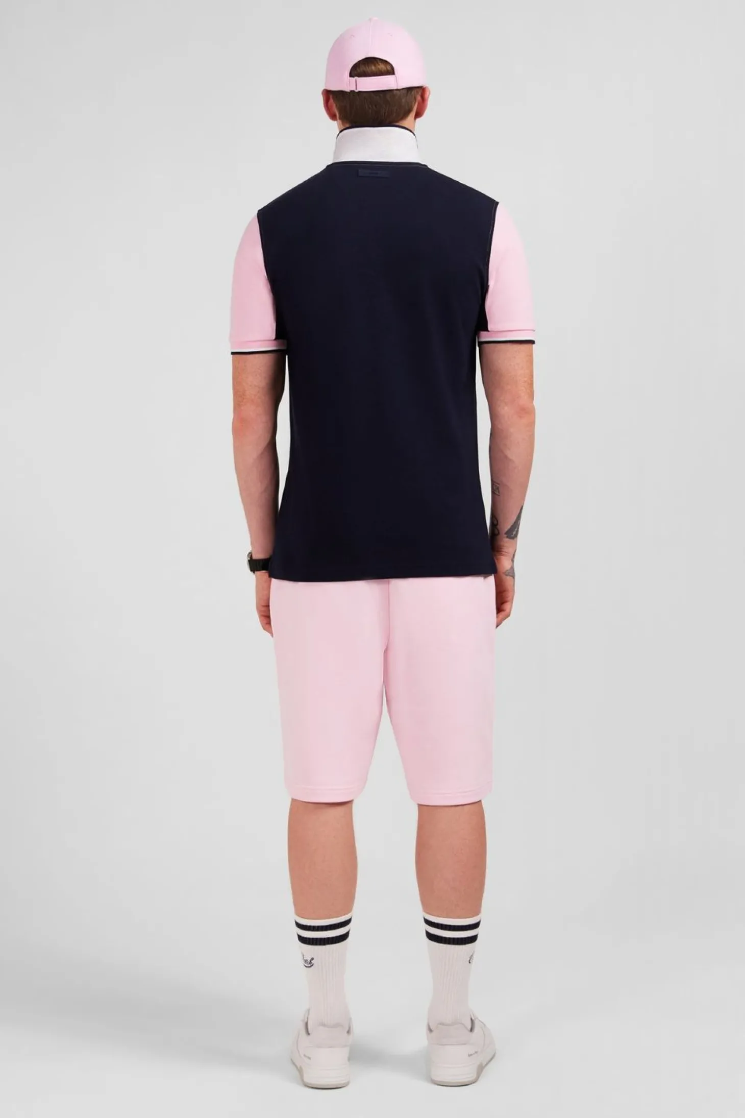 Polo Colorblock Rose A Manches Courtes