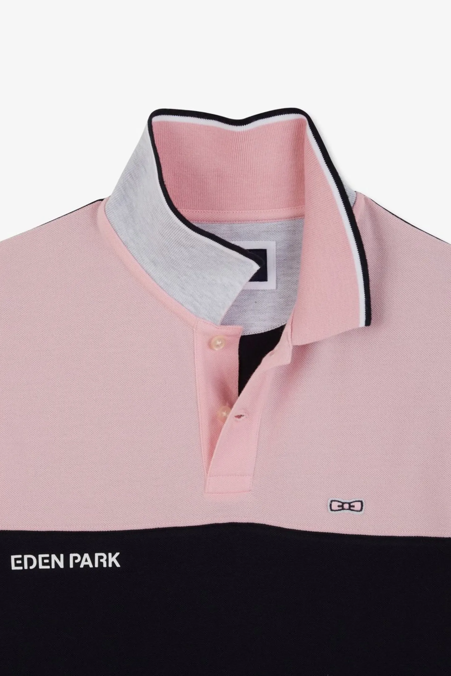 Polo Colorblock Rose A Manches Courtes