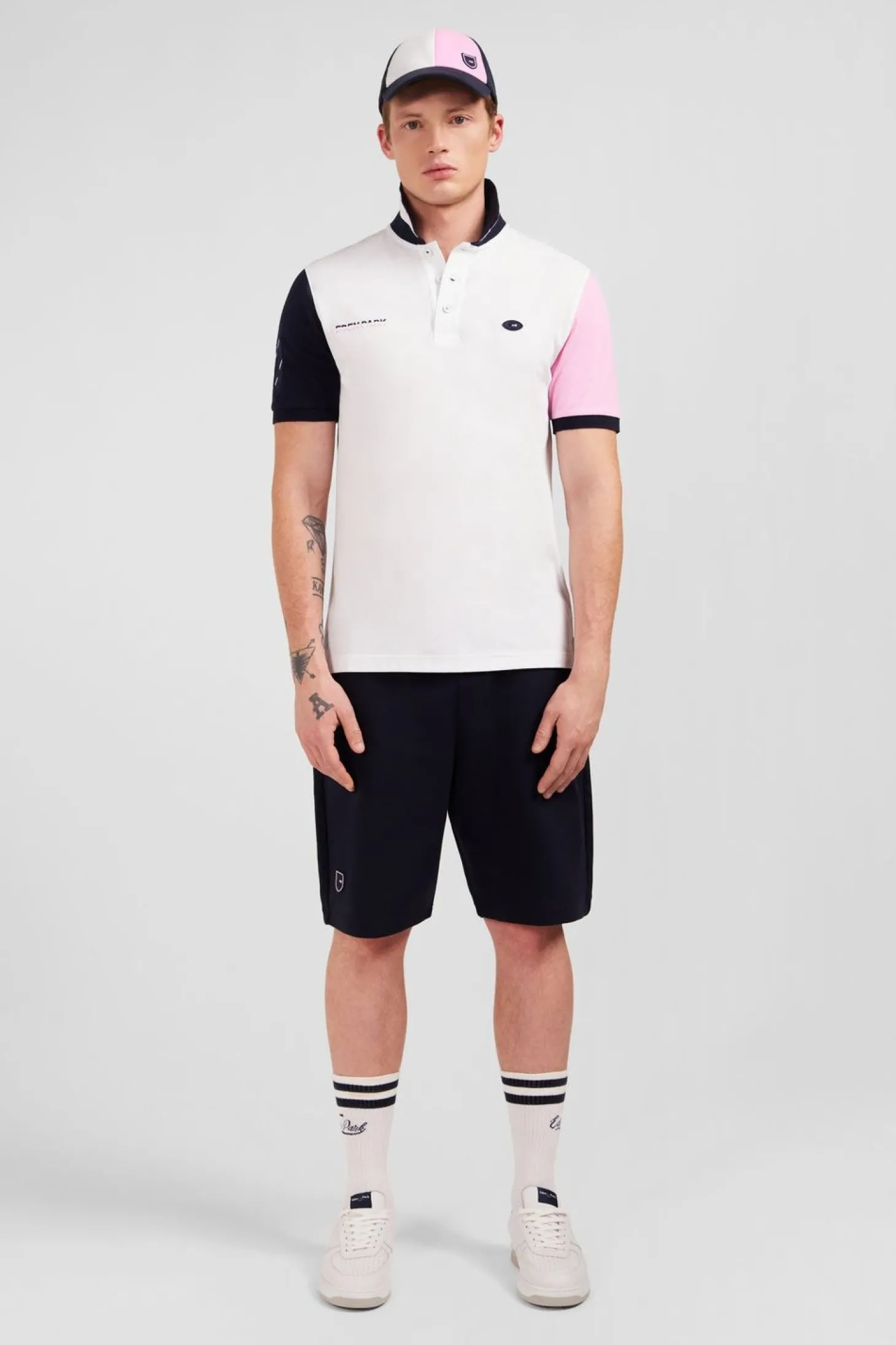 Polo Colorblock Rose En Coton Pique A Broderie Xv De France