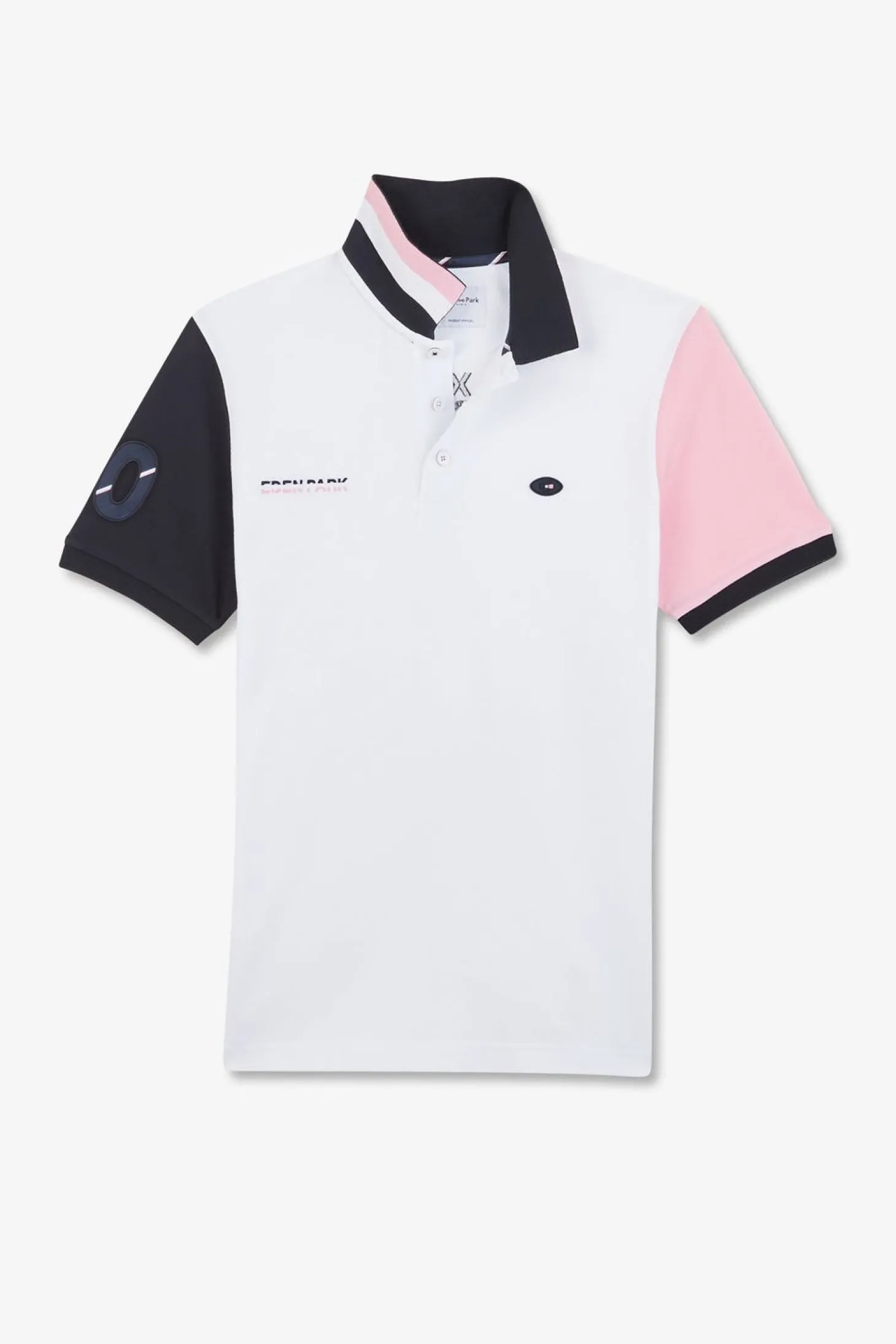 Polo Colorblock Rose En Coton Pique A Broderie Xv De France