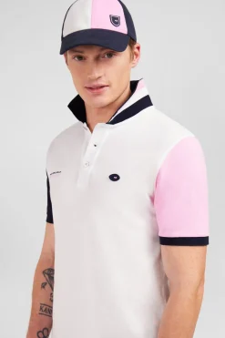 Polo Colorblock Rose En Coton Pique A Broderie Xv De France