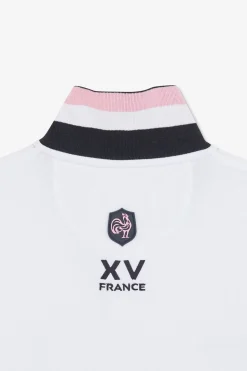 Polo Colorblock Rose En Coton Pique A Broderie Xv De France