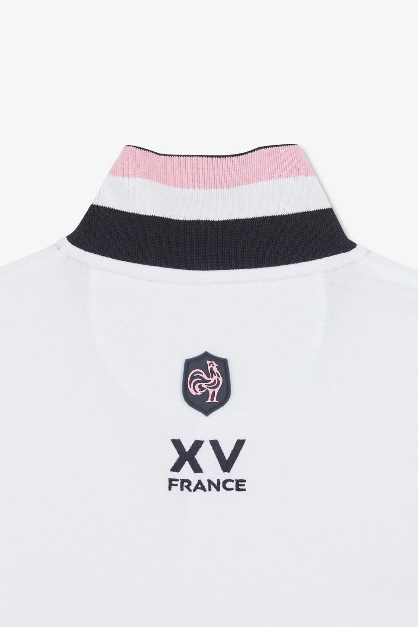 Polo Colorblock Rose En Coton Pique A Broderie Xv De France