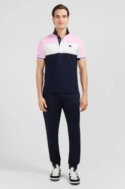 Polo Colorblock Rose En Coton Pique A Broderie Xv De France