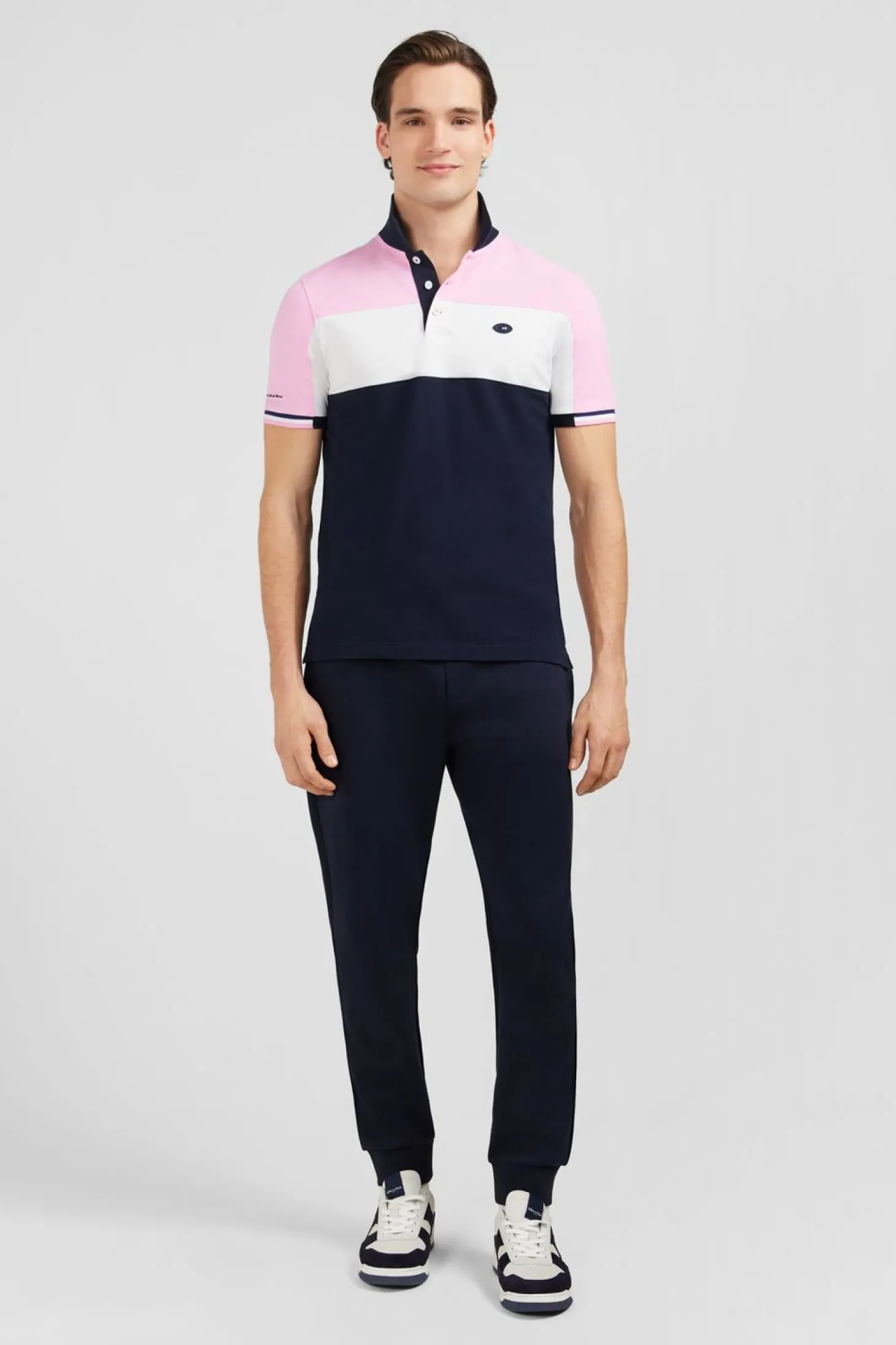 Polo Colorblock Rose En Coton Pique A Broderie Xv De France