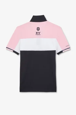 Polo Colorblock Rose En Coton Pique A Broderie Xv De France