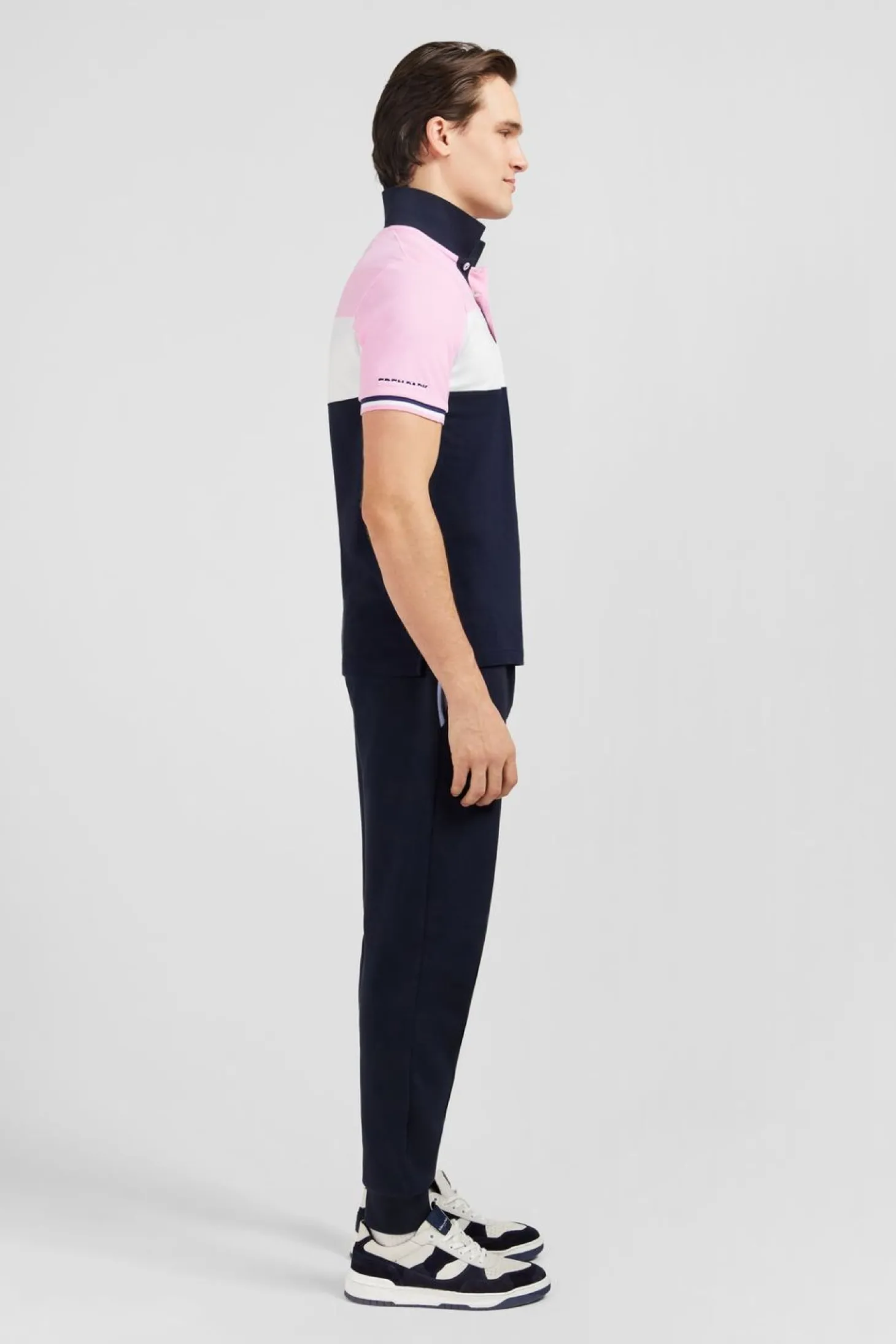 Polo Colorblock Rose En Coton Pique A Broderie Xv De France