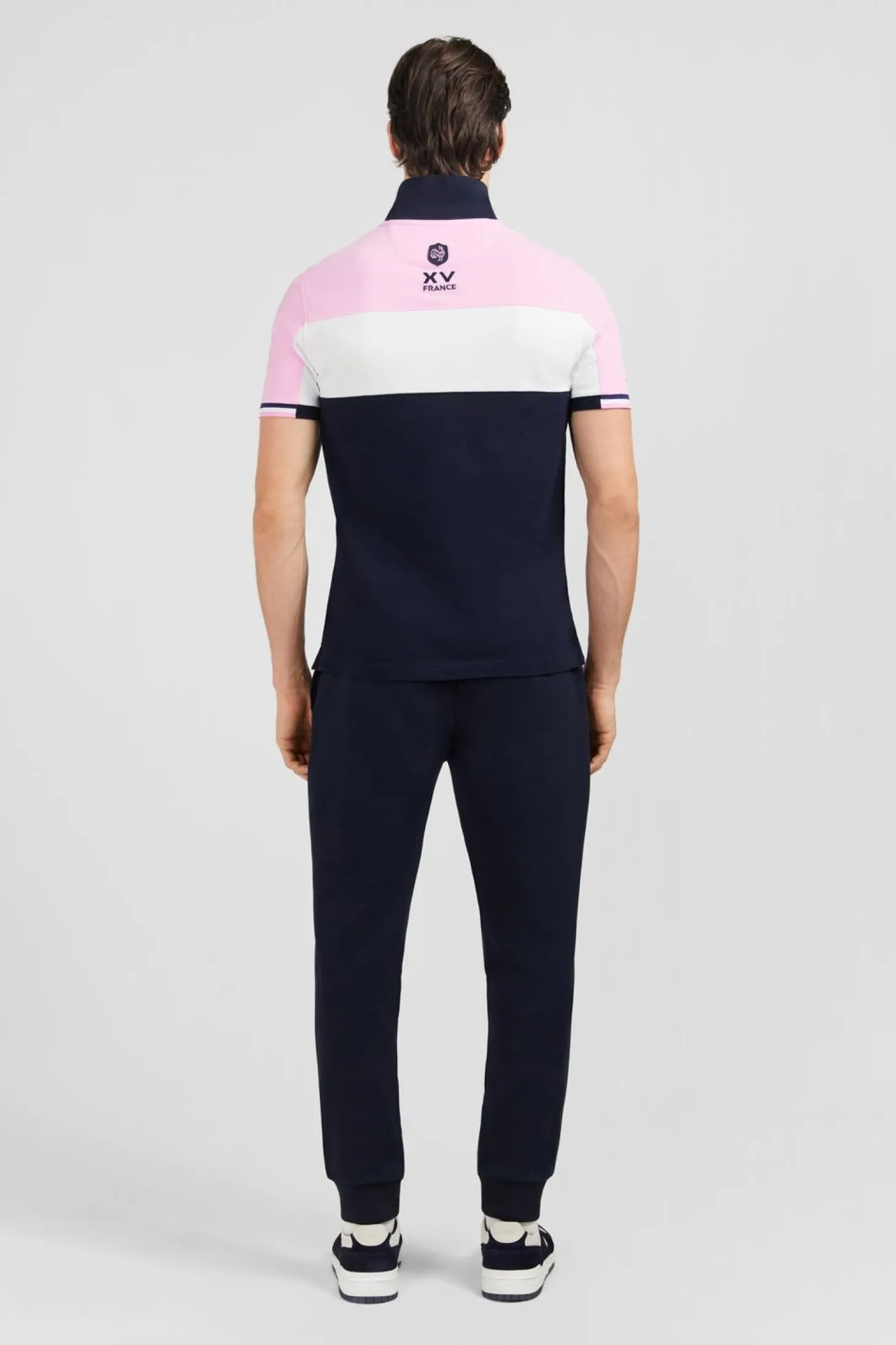 Polo Colorblock Rose En Coton Pique A Broderie Xv De France