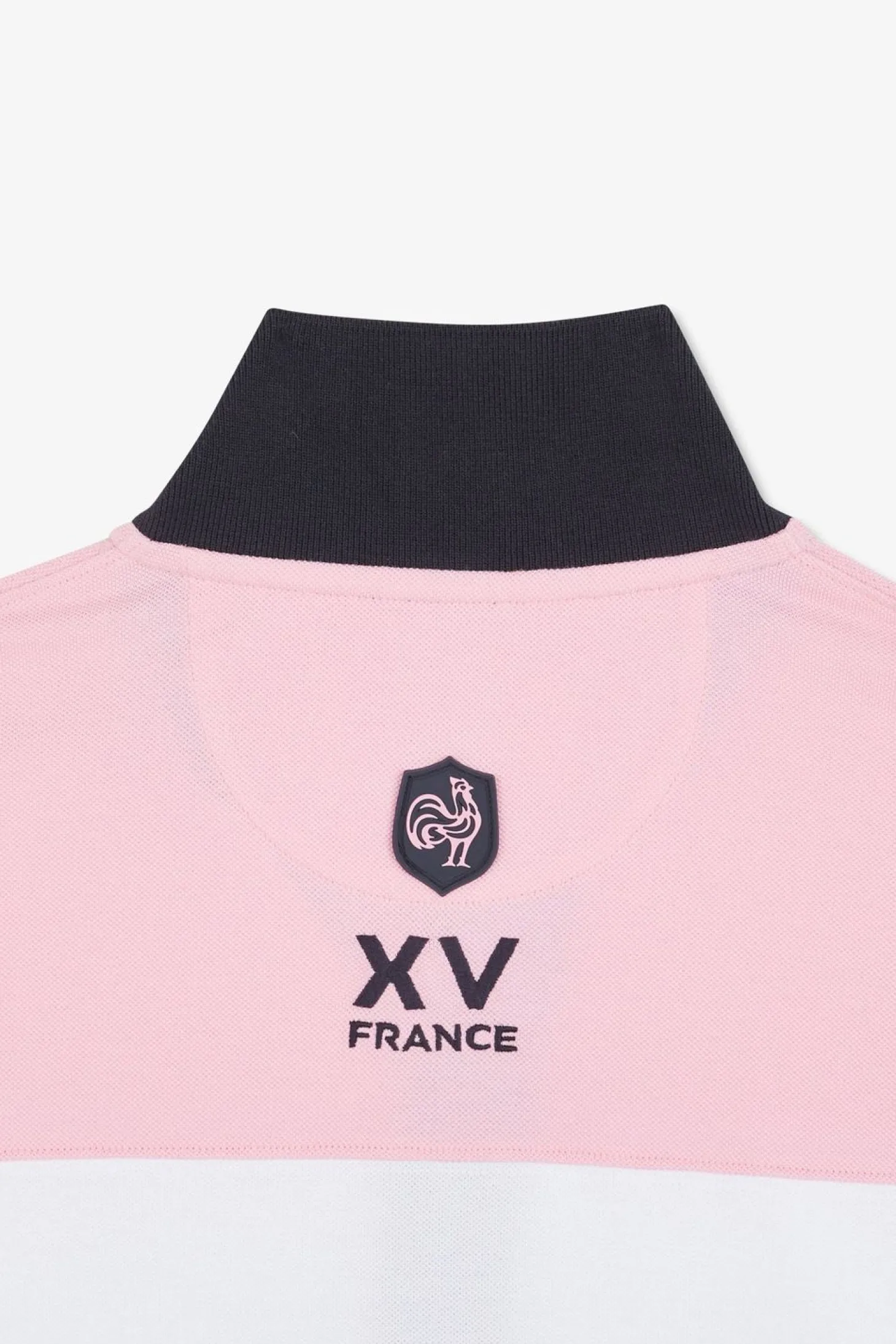 Polo Colorblock Rose En Coton Pique A Broderie Xv De France