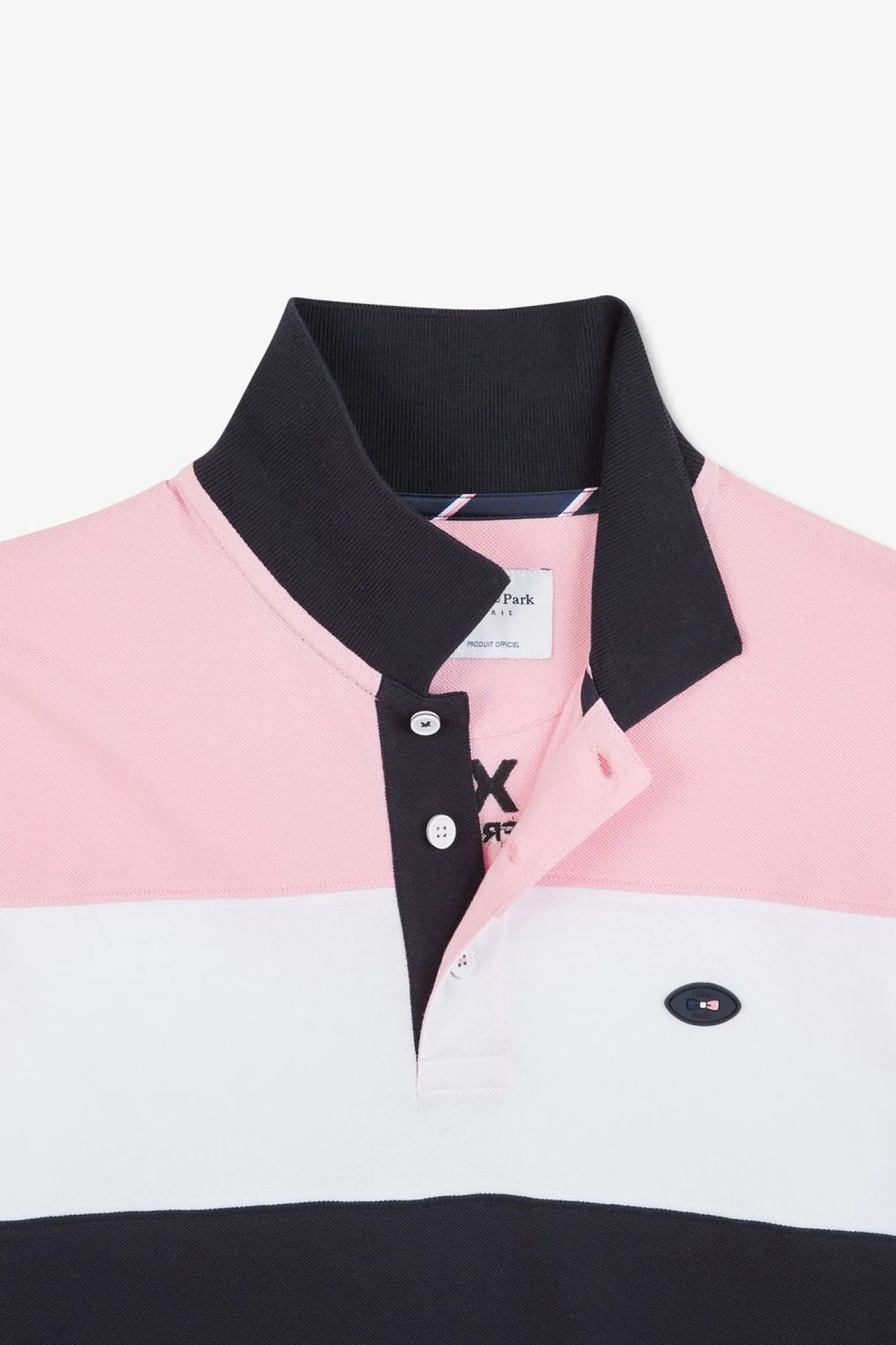 Polo Colorblock Rose En Coton Pique A Broderie Xv De France