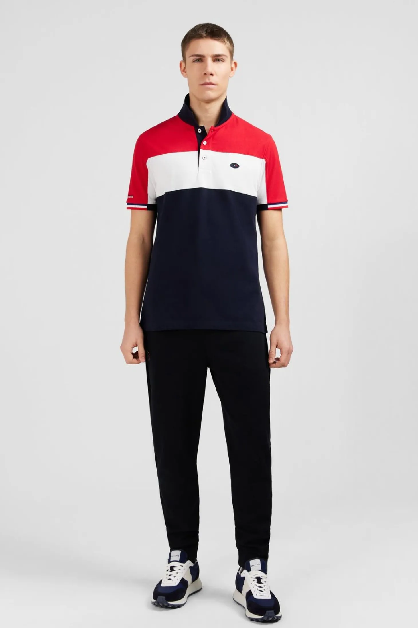 Polo Colorblock Rouge En Coton Pique A Broderie Xv De France