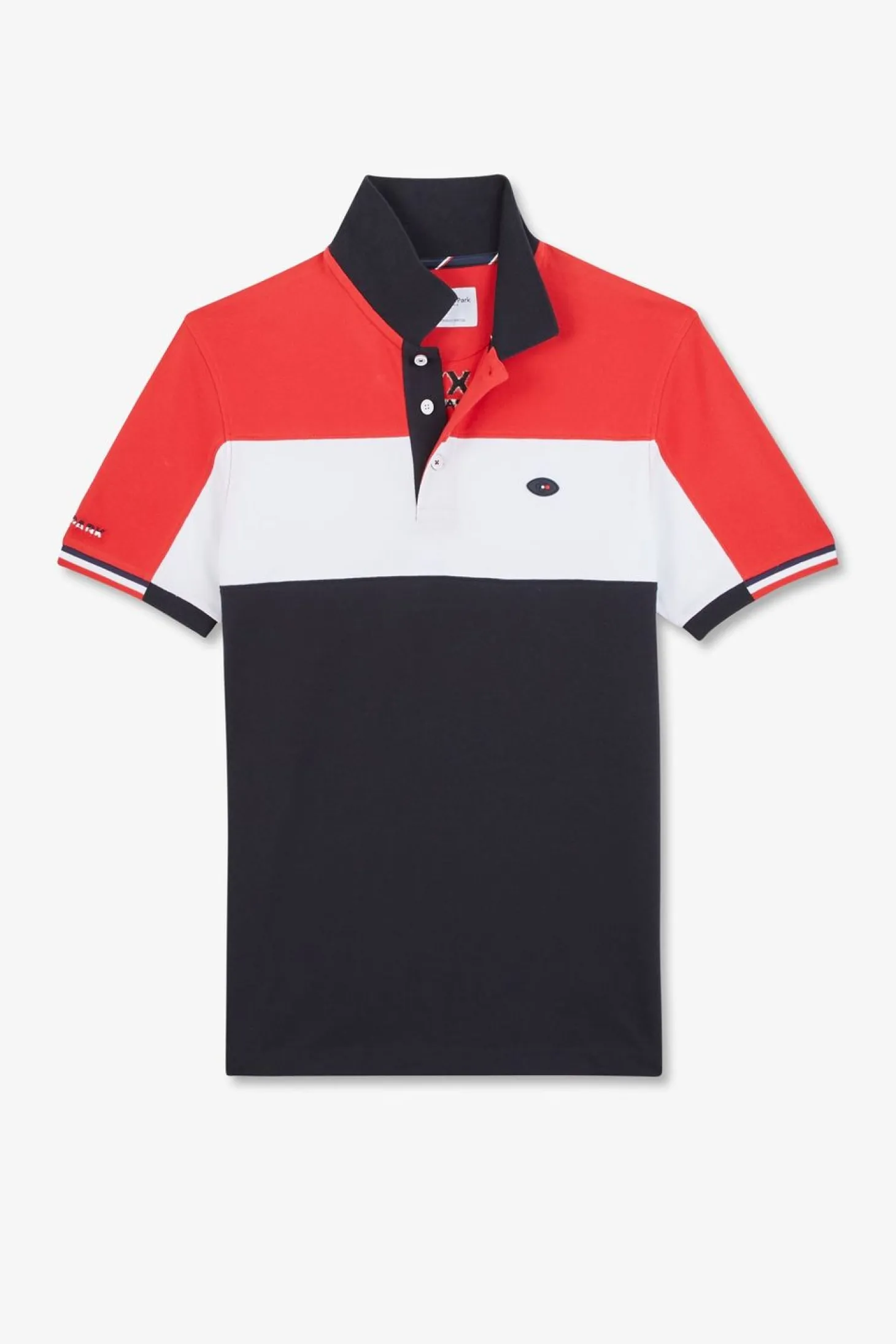 Polo Colorblock Rouge En Coton Pique A Broderie Xv De France