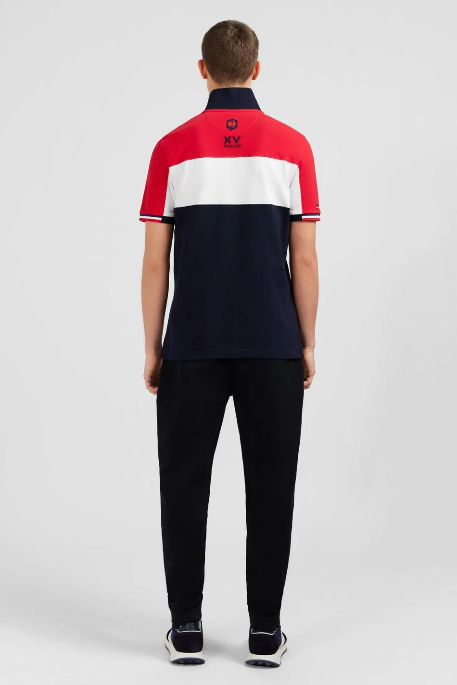 Polo Colorblock Rouge En Coton Pique A Broderie Xv De France
