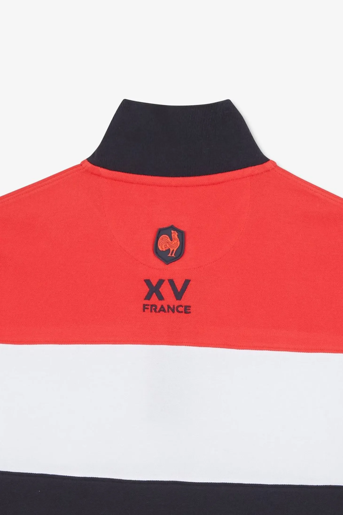 Polo Colorblock Rouge En Coton Pique A Broderie Xv De France