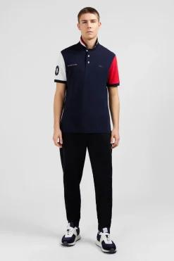 Polo Colorblock Rouge En Coton Pique A Broderie Xv De France