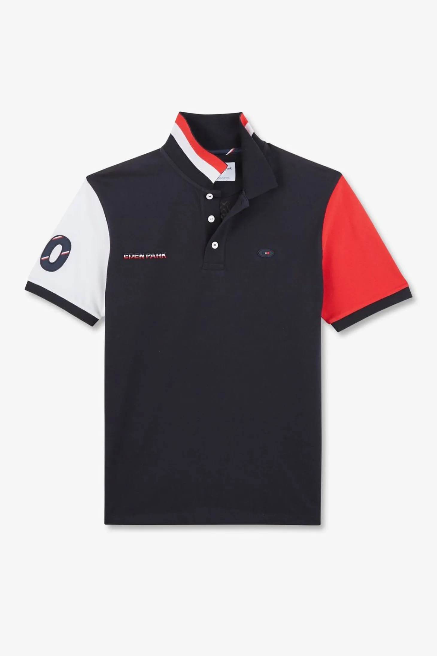 Polo Colorblock Rouge En Coton Pique A Broderie Xv De France
