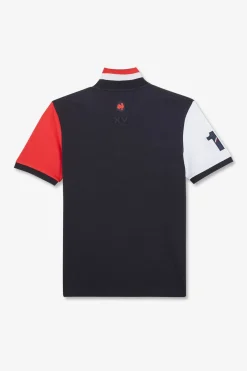Polo Colorblock Rouge En Coton Pique A Broderie Xv De France
