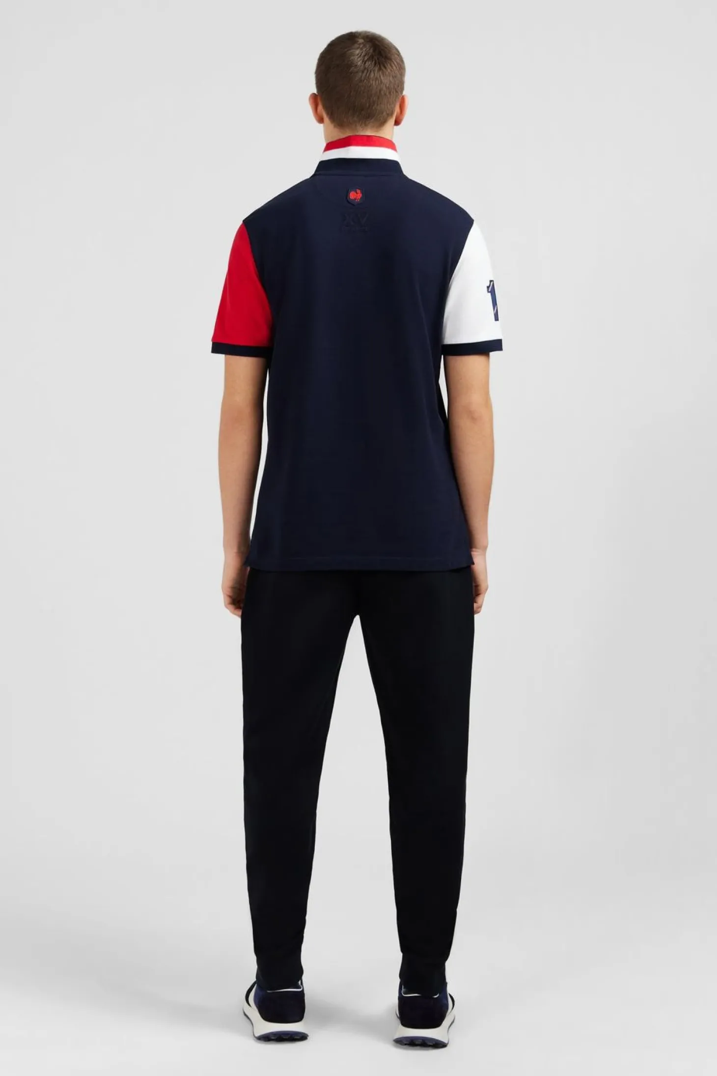 Polo Colorblock Rouge En Coton Pique A Broderie Xv De France