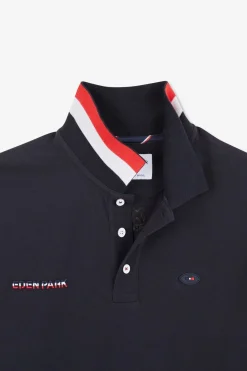 Polo Colorblock Rouge En Coton Pique A Broderie Xv De France