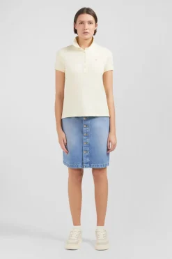 Polo Ecru Manches Courtes En Coton Pima