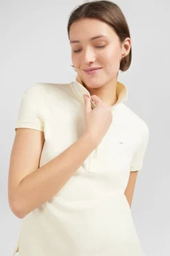 Polo Ecru Manches Courtes En Coton Pima