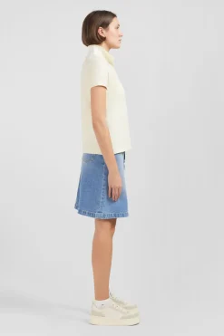 Polo Ecru Manches Courtes En Coton Pima