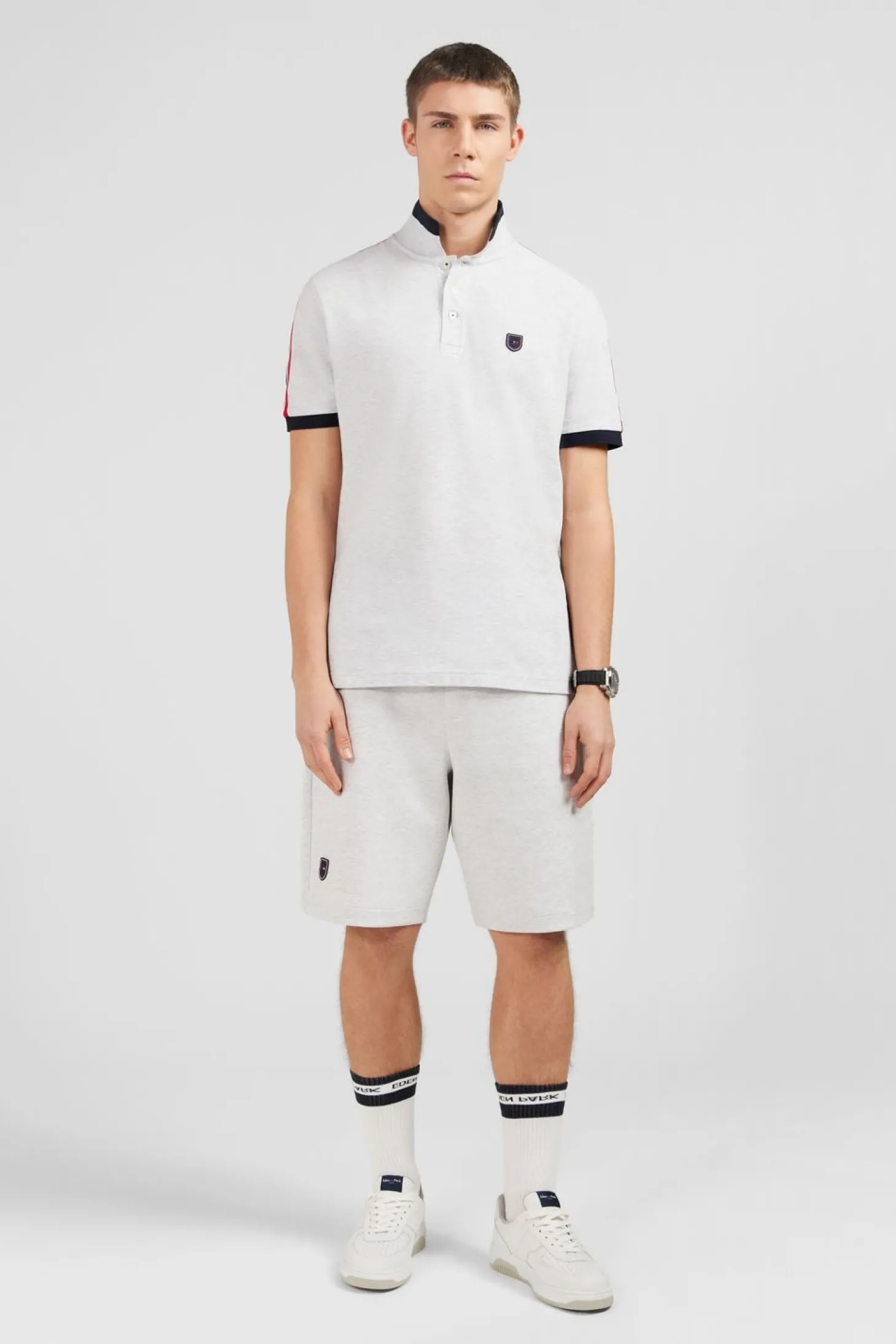 Polo Gris Chine Manches Courtes