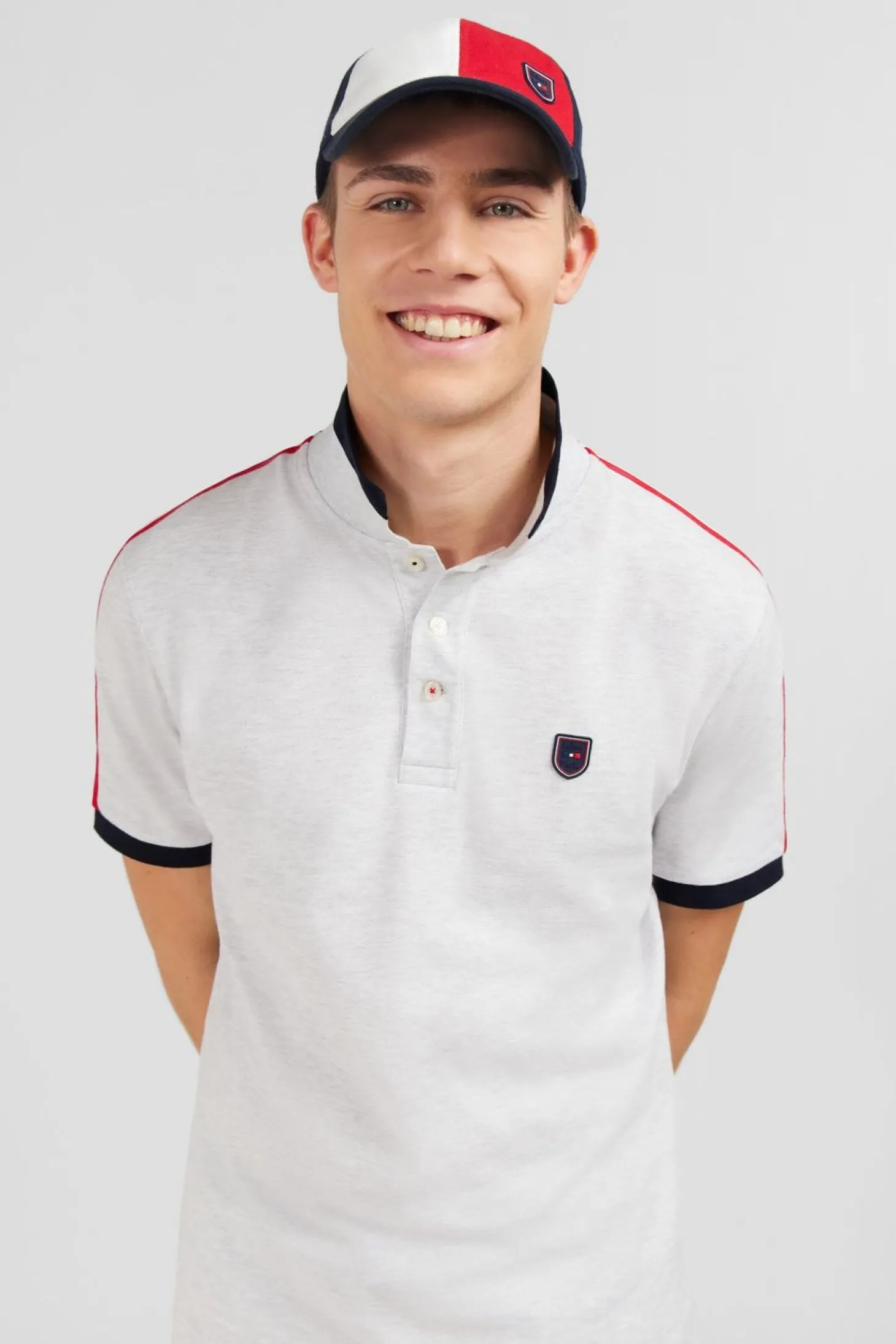 Polo Gris Chine Manches Courtes