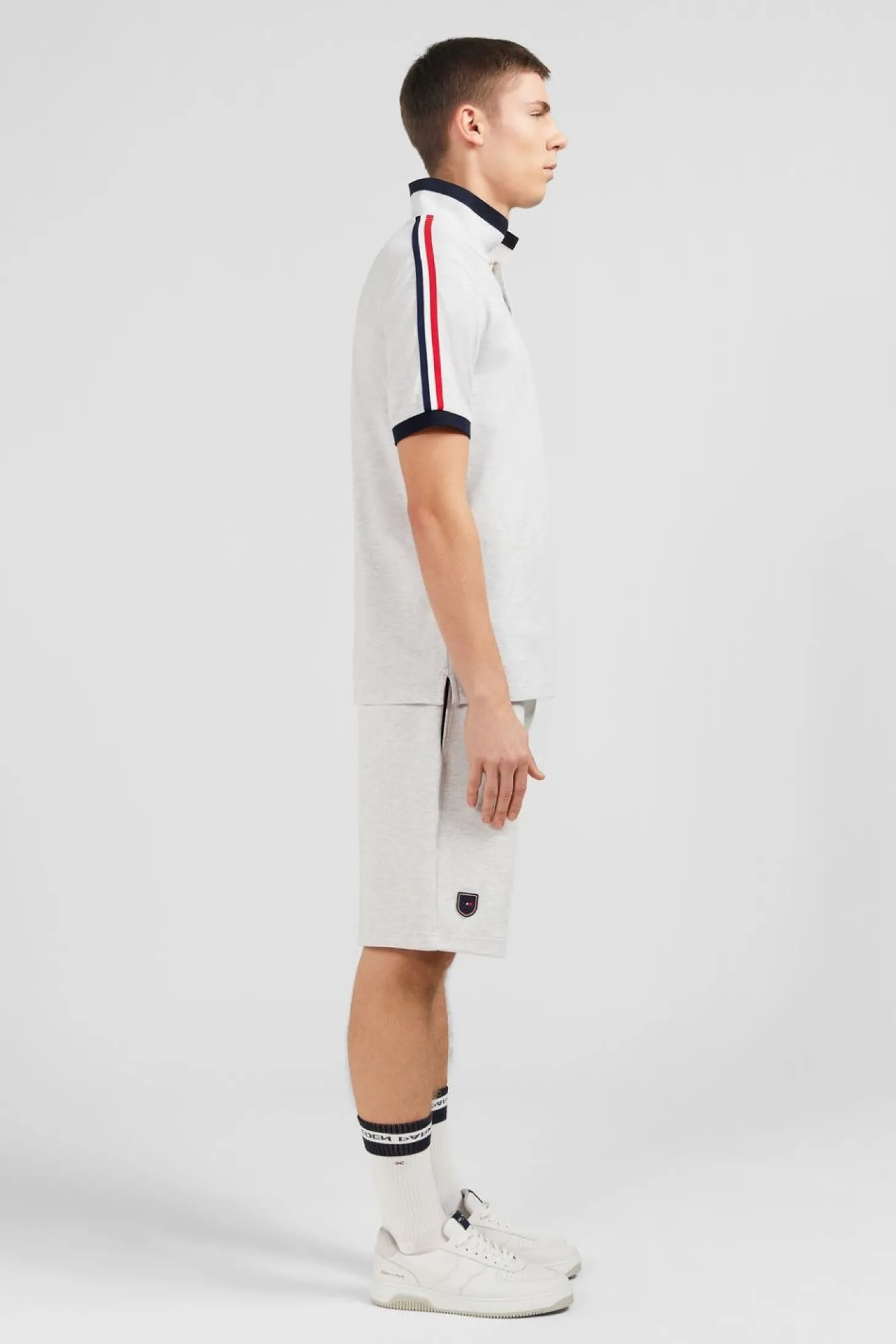 Polo Gris Chine Manches Courtes