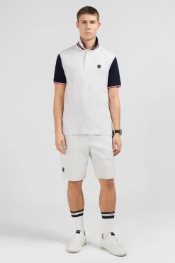 Polo Gris Colorblock Manches Courtes