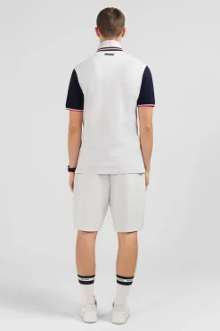 Polo Gris Colorblock Manches Courtes