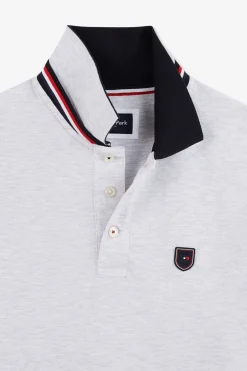 Polo Gris Colorblock Manches Courtes