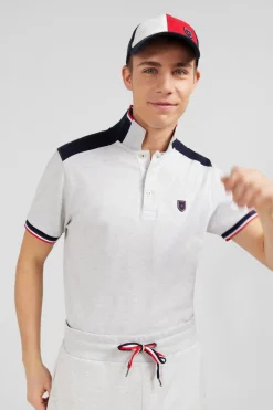 Polo Gris Colorblock Manches Courtes