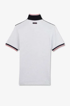 Polo Gris Colorblock Manches Courtes