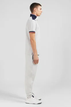 Polo Gris Colorblock Manches Courtes